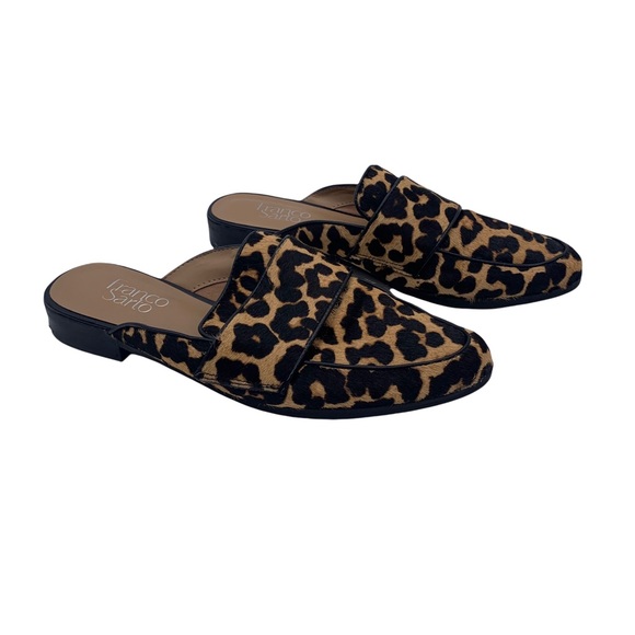 franco sarto leopard mules